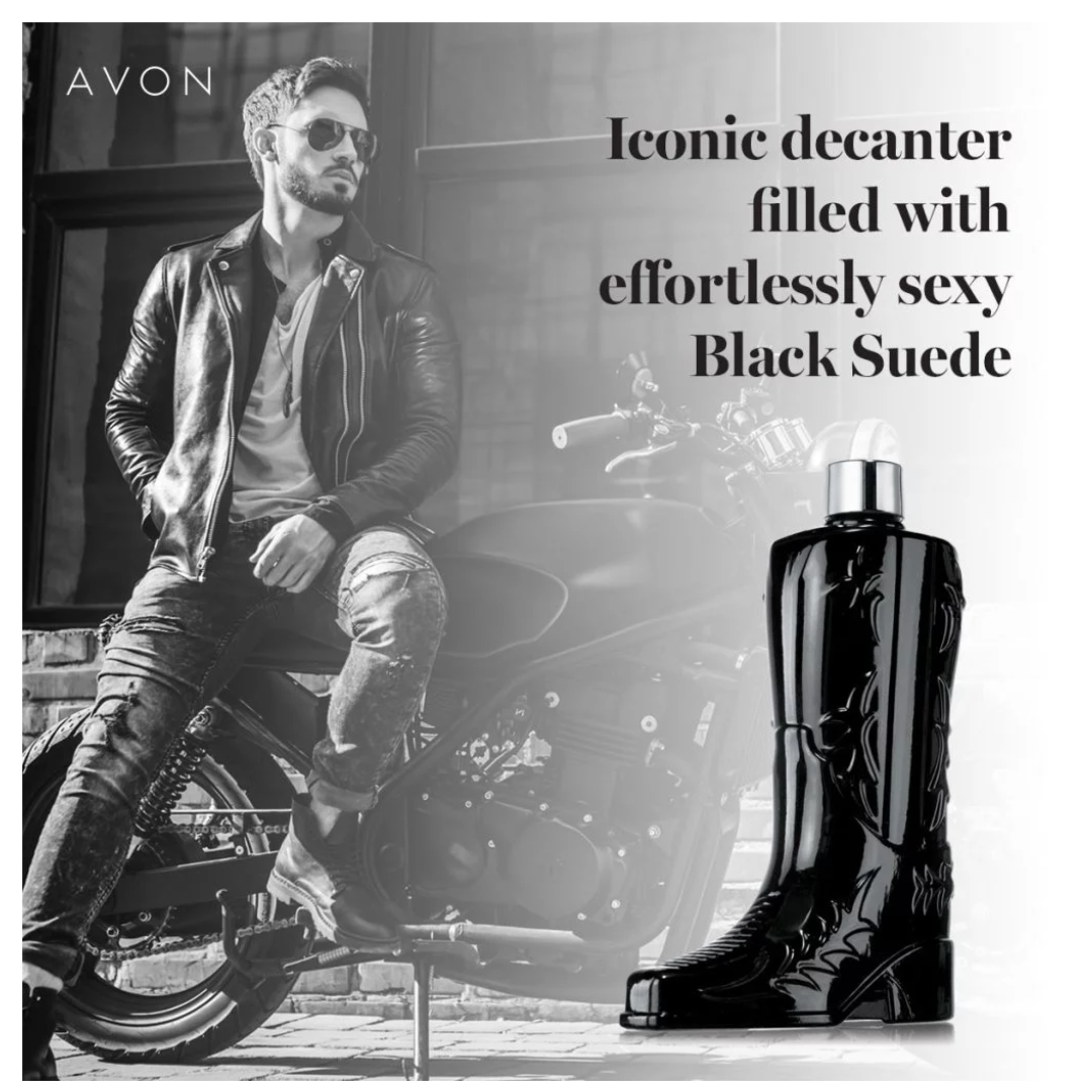Avon black suede boot discount